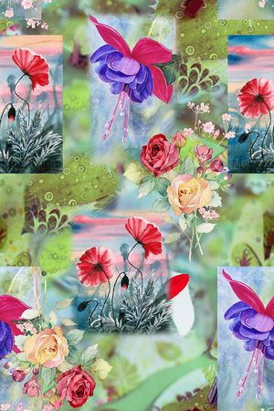 时尚抽象几何设计印花华亿平台图片