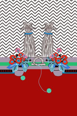 波浪条纹印花华亿平台图片