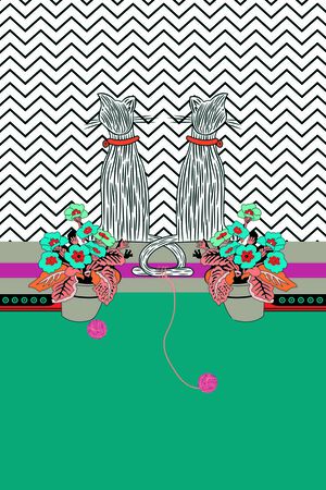 波浪条纹印花华亿平台图片