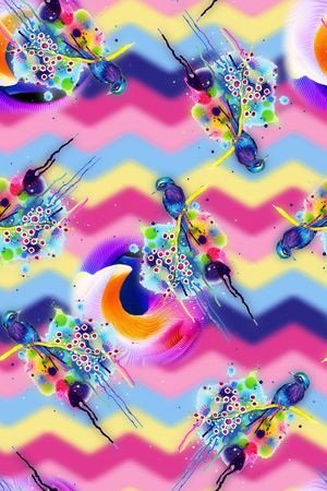 时尚手绘水彩画彩色鸟印花印花华亿平台图片