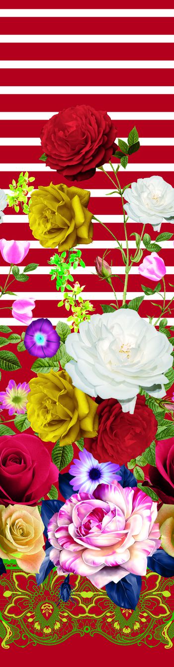 614075-定位横条玫瑰花 红色