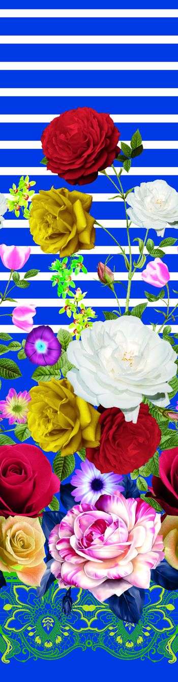 614076-定位横条玫瑰花 蓝色