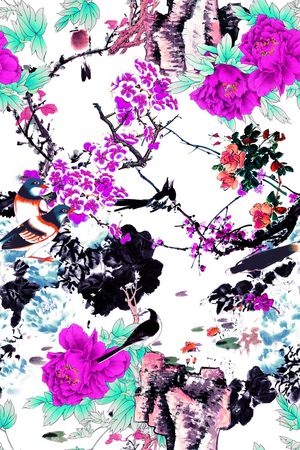 中国风印花华亿平台图片