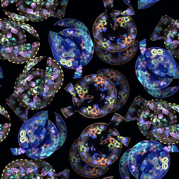 614159-几何切片盘子蓝