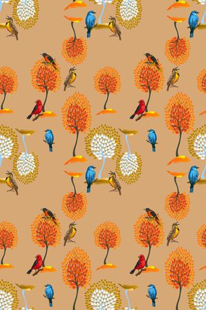 鸟儿印花华亿平台图片