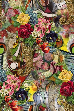 花卉印花华亿平台图片