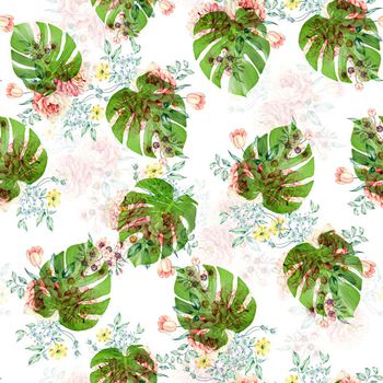 614213-芭蕉叶花卉白