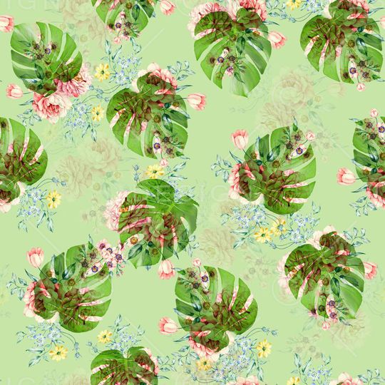 棕榈叶印花华亿平台图片