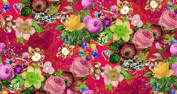 614344-珠宝花朵--红