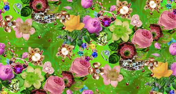 614345-珠宝花朵--绿