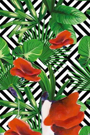 花卉印花华亿平台图片