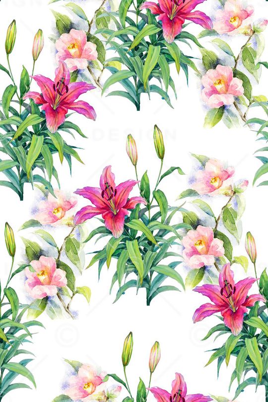 时尚手绘女装裙子花卉印花印花华亿平台图片