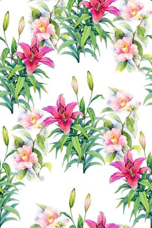 时尚手绘女装裙子花卉印花印花华亿平台图片