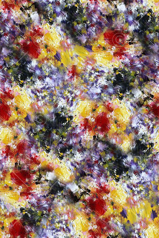 时尚抽象油画花卉印花印花华亿平台图片