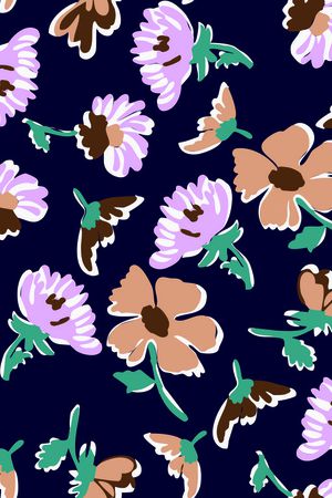 创意几何花卉印花华亿平台图片