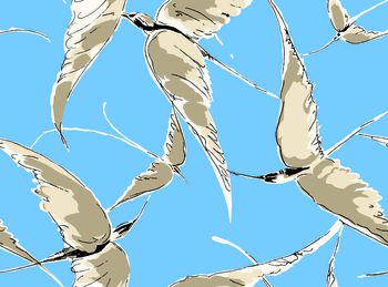 614461-大雁 蓝色