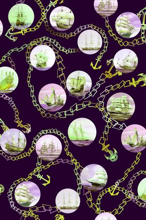 航海风格印花华亿平台图片