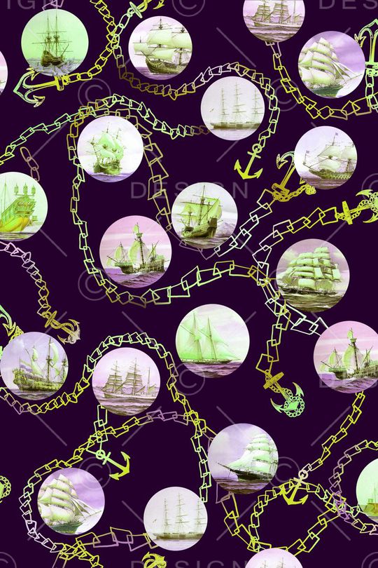 航海风格印花华亿平台图片