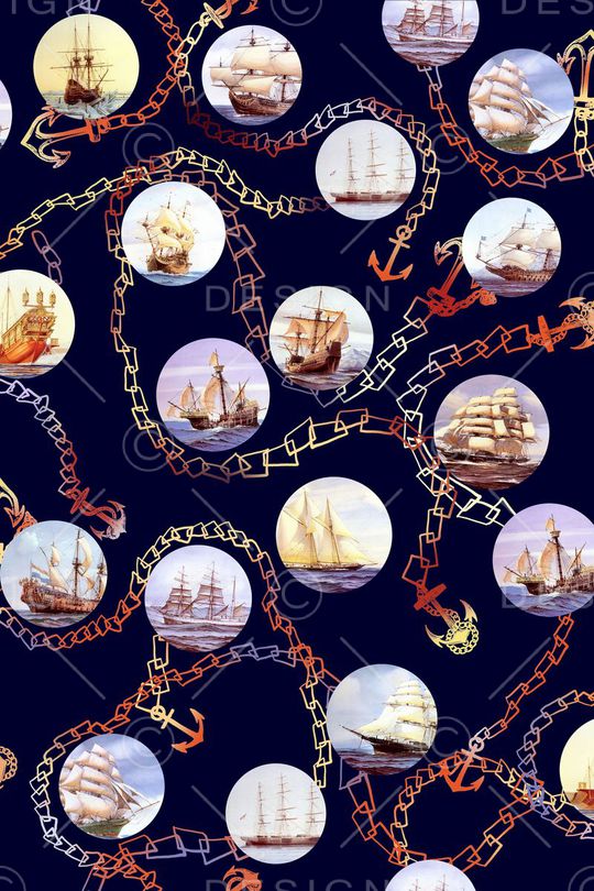 航海风格印花华亿平台图片