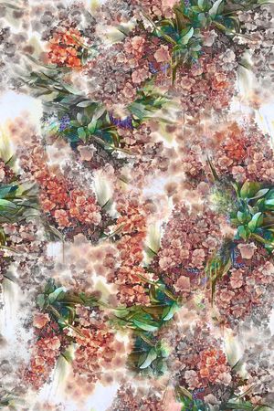 水墨花卉印花华亿平台图片