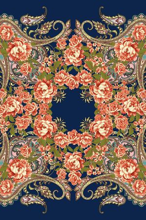 俄罗斯风格丝巾印花华亿平台图片