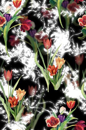 时尚女装裙子花卉印花印花华亿平台图片