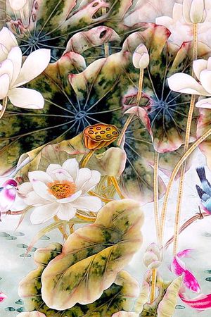 荷花印花华亿平台图片