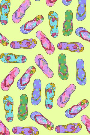 沙滩凉鞋印花华亿平台图片