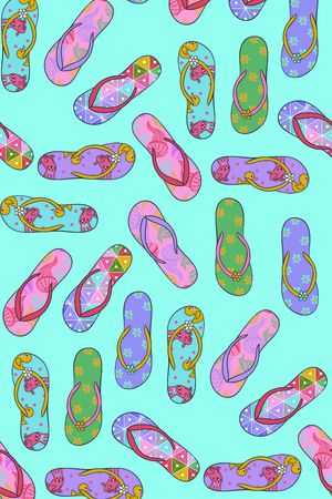 沙滩凉鞋印花华亿平台图片