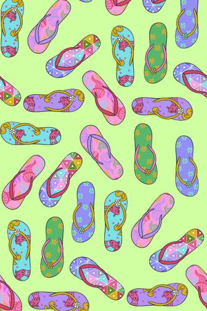 沙滩凉鞋印花华亿平台图片