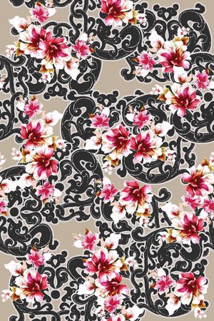 花卉印花华亿平台图片