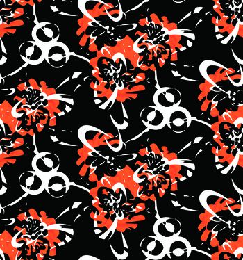 615151-烂残花朵 黑色