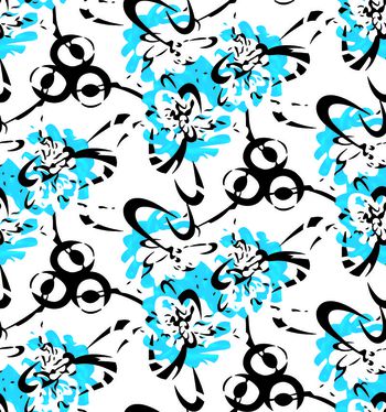 615153-烂残花朵 蓝色