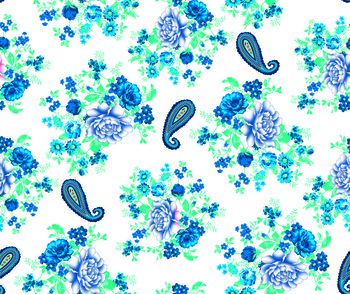 615193-腰果花卉 蓝色