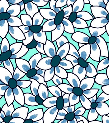 615207-简约菊花 蓝色