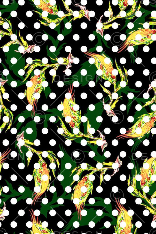 时尚手绘花卉印花华亿平台图片