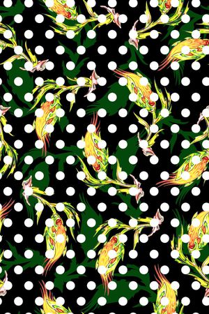 时尚手绘花卉印花华亿平台图片