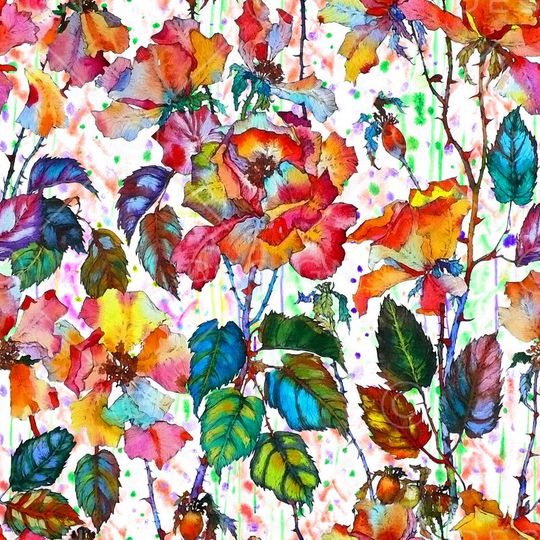 水彩背景印花华亿平台图片