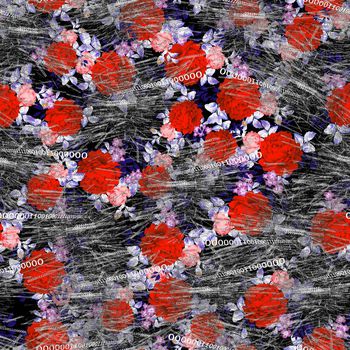 615267-数字花卉红