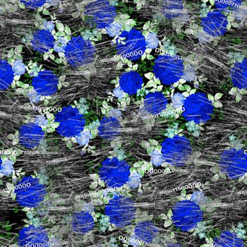 615268-数字花卉蓝