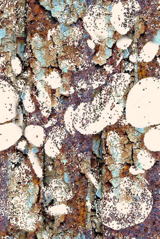 树皮肌理印花华亿平台图片