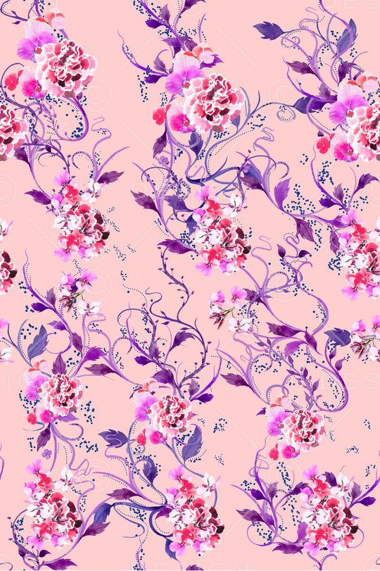 手绘花印花华亿平台图片