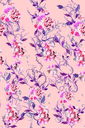 手绘花印花华亿平台图片