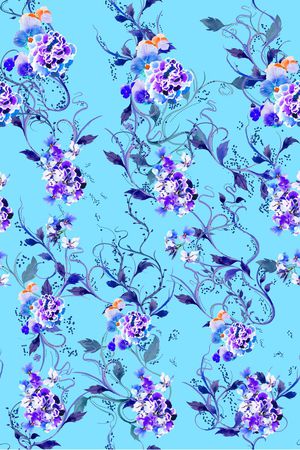 手绘花印花华亿平台图片