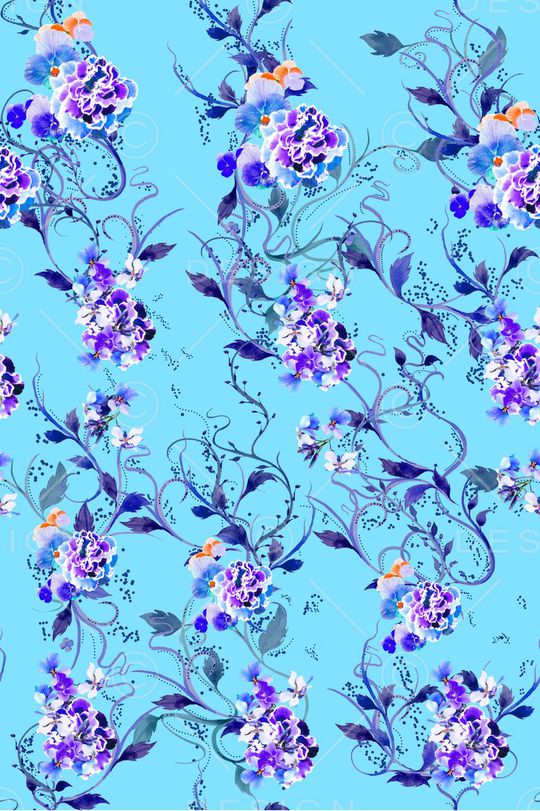 手绘花印花华亿平台图片