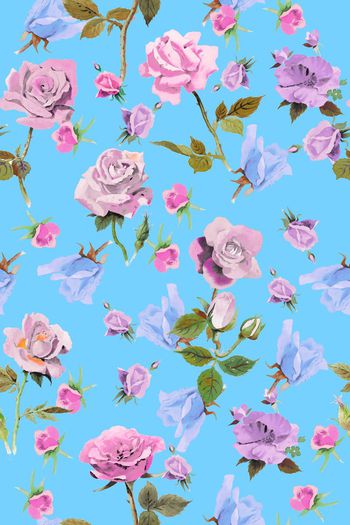 615434-手绘玫瑰叶子1