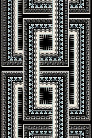 欧洲风格几何拼贴女装衬衫华亿平台印花华亿平台图片