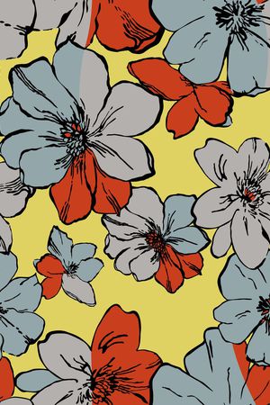 2017年春夏女装手绘花卉印花华亿平台图片