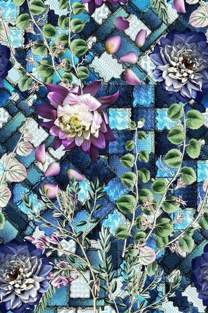 花卉印花华亿平台图片