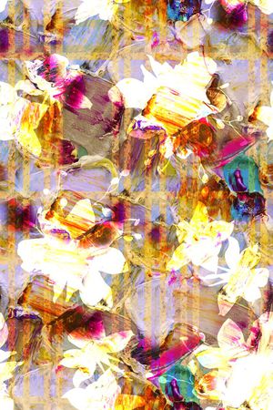 时尚抽象手绘油画印花印花华亿平台图片